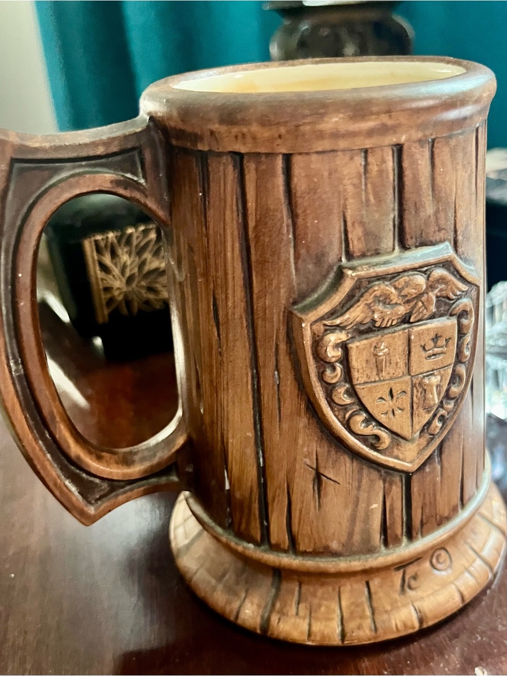 Treasure Craft Ceramic Mug Wood Barrel 1950’s